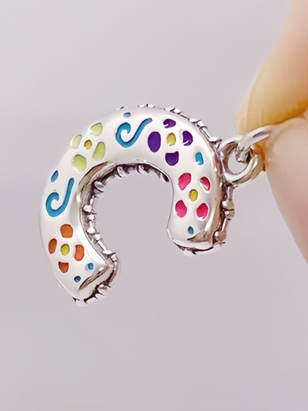 James Avery Enamel Consuela Floral Initial Charm